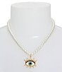 Color:Pearl - Image 3 - Signature Crystal Evil Eye Pearl Short Pendant Necklace