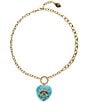 Kurt Geiger London Signature Evil Eye Turquoise Heart Short Pendant Necklace, Color:Turquoise - Image 1