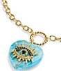 Kurt Geiger London Signature Evil Eye Turquoise Heart Short Pendant Necklace, Color:Turquoise - Image 2