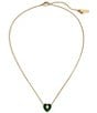 Kurt Geiger London Signature Heart Gem Short Pendant Necklace, Color:Green/Gold - Image 2