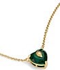 Kurt Geiger London Signature Heart Gem Short Pendant Necklace, Color:Green/Gold - Image 3