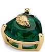 Kurt Geiger London Signature Heart Gem Stud Earrings, Color:Green/Gold - Image 2