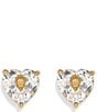 Kurt Geiger London Signature Heart Gem Stud Earrings, Color:Crystal/Gold - Image 1