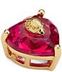 Kurt Geiger London Signature Heart Gem Stud Earrings, Color:Pink/Gold - Image 2