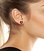 Kurt Geiger London Signature Heart Gem Stud Earrings, Color:Pink/Gold - Image 3