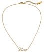 Kurt Geiger London Signature Kurt Script Short Pendant Necklace - Image 1