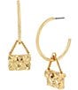 Color:Gold - Image 1 - Signature Purse Hoop Earrings
