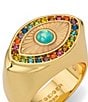 Kurt Geiger London Signature Rainbow Evil Eye Statement Ring, Color:Multi - Image 2