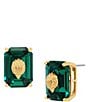 Color:Emerald - Image 1 - Signature Stone Stud Earrings