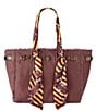 Kurt Geiger London Sloane Canvas Shopper Scarf Tote Shoulder Bag - Image 6