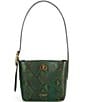 Kurt Geiger London Small Chelsea Snake Print Bucket Bag, Color:Green - Image 1