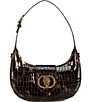 Kurt Geiger London Croco Small Chelsea Hobo Bag, Color:Black/Other - Image 1