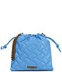 Kurt Geiger London Small Kensington Quilted Drawstring Bucket Bag, Color:Blue - Image 2