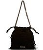 Kurt Geiger London Small Kensington Suede Drawstring Bucket Bag, Color:Black - Image 2