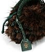 Kurt Geiger London Small Faux Fur Macrame Crystal Clutch, Color:Brown green - Image 2