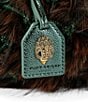 Kurt Geiger London Small Faux Fur Macrame Crystal Clutch, Color:Brown green - Image 3