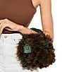 Kurt Geiger London Small Faux Fur Macrame Crystal Clutch, Color:Brown green - Image 4
