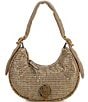 Kurt Geiger London Small Puff Gold Rhinestone Hobo Bag, Color:Beige Glitz - Image 1