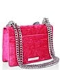 Color:Pink - Image 2 - Small Shoreditch Velvet Bow Crossbody Bag