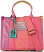 Kurt Geiger London Small Southbank Geometric Pattern Tote Bag, Color:Pink - Image 1