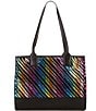 Kurt Geiger London Small Woven Rainbow Pattern Kensington Square Tote Bag, Color:Mult/Other - Image 2