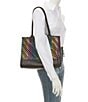 Kurt Geiger London Small Woven Rainbow Pattern Kensington Square Tote Bag, Color:Mult/Other - Image 4