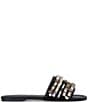 Kurt Geiger London Southbank Satin Beaded Ornament Slide Sandals - Image 1