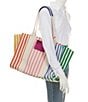 Color:Multi - Image 4 - Southbank Large Shopper Stripe Tote Bag