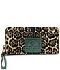 Kurt Geiger London Southbank Leopard Zip Around Wallet, Color:Open Brown - Image 1