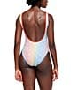 Color:Open White - Image 2 - Southbank Printed Scoop Neck High Leg One Piece Swimsuit