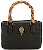 Kurt Geiger London Mini Kensington Bamboo Statement Handle Mini Tote Bag, Color:Black - Image 1