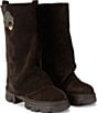 Kurt Geiger London Stomp Foldover Suede Biker Boots - Image 3