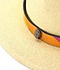 Color:Natural - Image 3 - Straw Fedora With Rainbow Leather Band