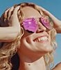 Color:Pink - Image 2 - Women's KGL1002 Shoreditch 60mm Aviator Sunglasses
