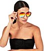 Color:Gold Black - Image 2 - Women's KGL1002B Shoreditch 60mm Aviator Mirrored Lens Rimless Sunglasses