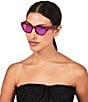 Color:Fuchsia - Image 2 - Women's KGL1006 Shoreditch Small 51mm Cat Eye Sunglasses
