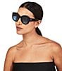 Color:Black Blue - Image 2 - Women's KGL1008 Shoreditch Large 53mm Oval Sunglasses