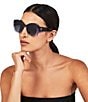 Color:Dark Blue - Image 2 - Women's KGL1008 Shoreditch Large 53mm Oval Sunglasses