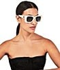 Color:Bone - Image 2 - Women's KGL1009 Shoreditch 52mm Rectangle Gradient Lens Sunglasses