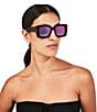 Color:Black - Image 2 - Women's KGL1009 Shoreditch 52mm Rectangle Sunglasses
