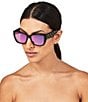Color:Black Orange - Image 2 - Women's KGL1010B Kensington 54mm Rectangle Sunglasses