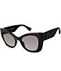 Color:Black - Image 1 - Women's KGL1011 Kensington 52mm Mirrored Lens Butterfly Sunglasses