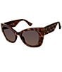 Color:Havana - Image 1 - Women's KGL1011B Kensington 52mm Havana Butterfly Sunglasses