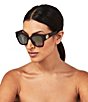 Color:Havana - Image 2 - Women's KGL1012 Eye Square 51mm Havana Butterfly Sunglasses