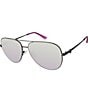 Color:Dark Silver - Image 1 - Women'sKGL1001 Shoreditch 62mm Mirrored Lens Aviator Sunglasses
