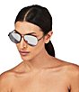 Color:Dark Silver - Image 2 - Women'sKGL1001 Shoreditch 62mm Mirrored Lens Aviator Sunglasses