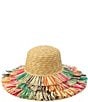 Kurt Geiger London Woven Straw Fringe Layered Brim Sun Hat - Image 1