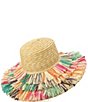 Kurt Geiger London Woven Straw Fringe Layered Brim Sun Hat - Image 4