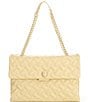 Color:Cream - Image 1 - Solid XXL Drench Kensington Leather Shoulder Bag