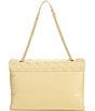 Color:Cream - Image 2 - Solid XXL Drench Kensington Leather Shoulder Bag